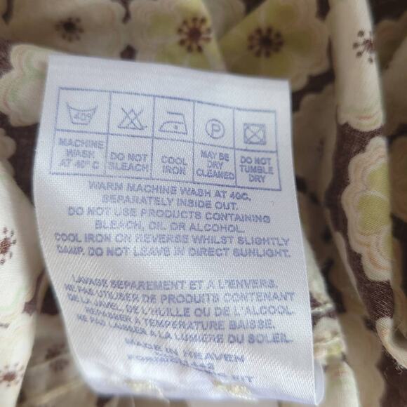 Ted Baker Button Front Shirt Floral Print Classic Fit Brown 100% Cotton XL - Picture 10 of 12